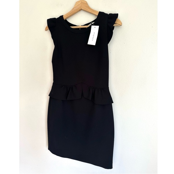 NWT • Sandro • Resonance Peplum Dress in Black - Picture 4 of 7